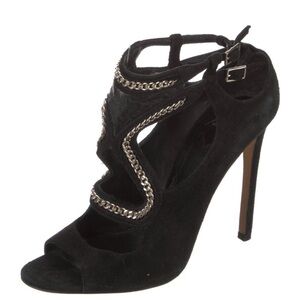 Brian Atwood Black Chain Detail Heels